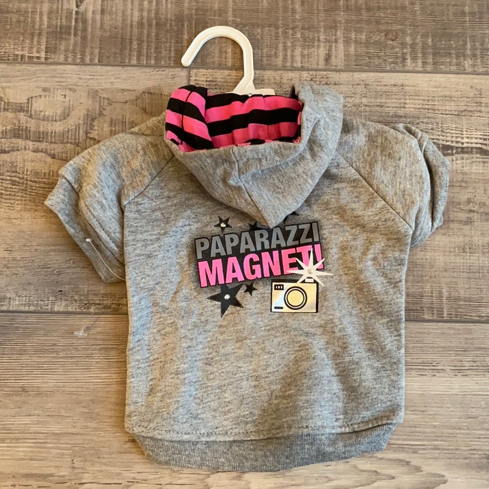 Paparazzi Magnet Gray Dog Doggie Hoodie